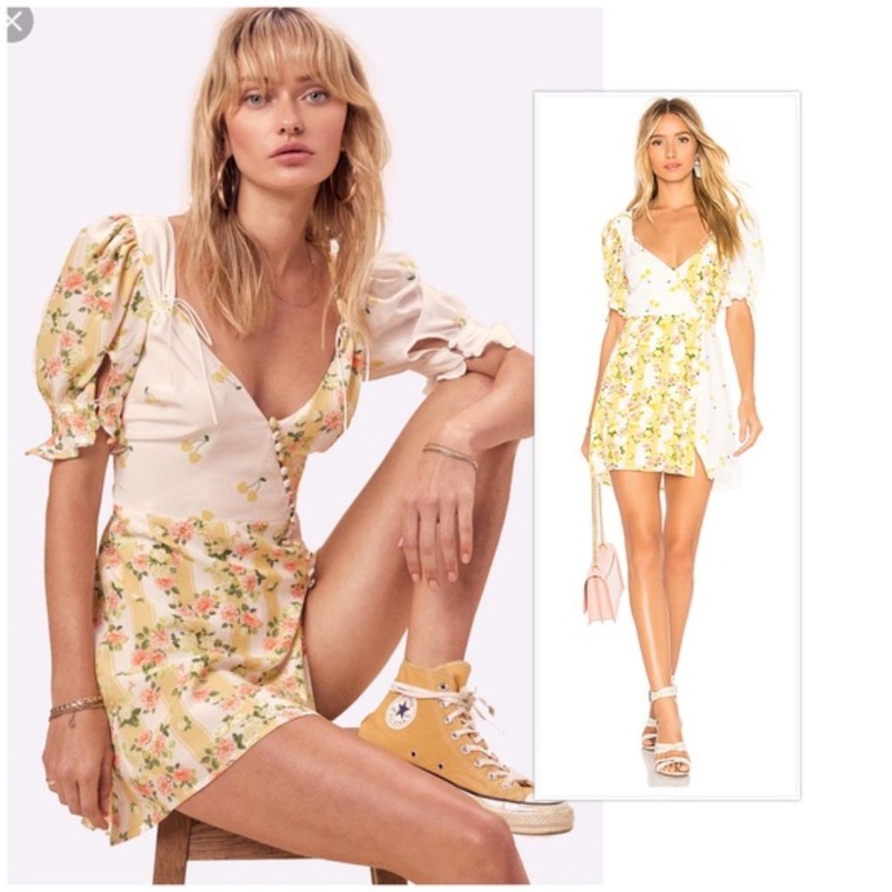 For Love & Lemons Savannah Wrap Mini Dress